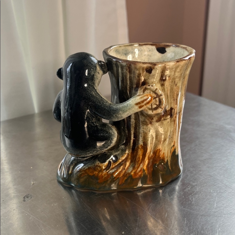 Ceramic Monkey Posy Vase Made in Japan Hand Painted Collectible Cottagecore Vtg - Picture 3 of 8